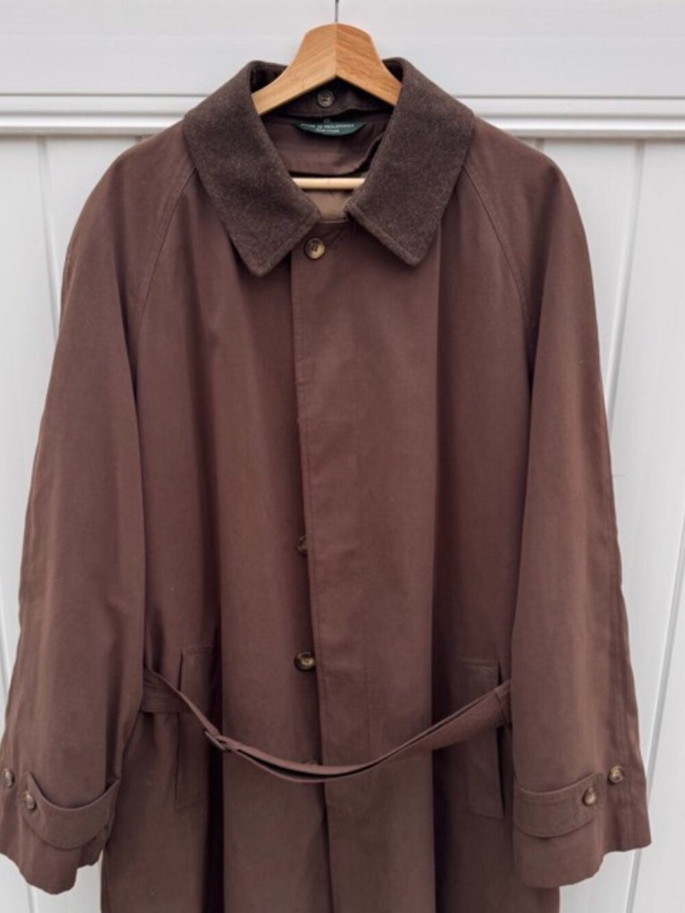 Lauren Ralph Lauren Men's Hidden Button Belted Trench Coat Removable-Lining 42L
